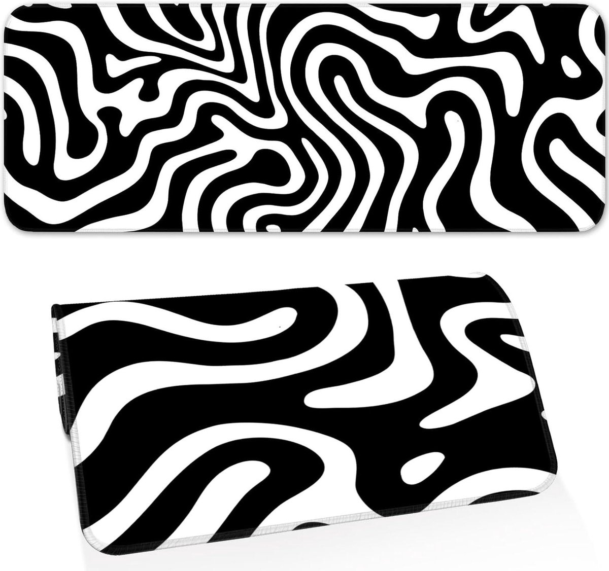 Grote muismat - Bureau mat - Gaming en werk - Antislip onderzijde - 90x29 cm - Abstracte golven