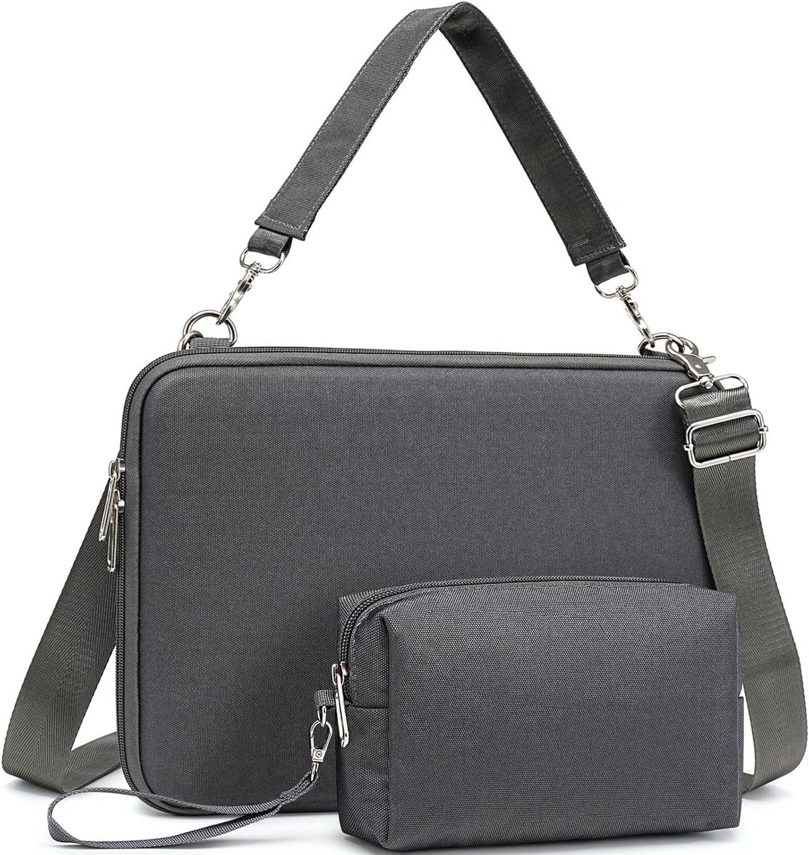 15-16 Inch Hard Laptop Sleeve voor MacBook Pro, Air, Surface Laptop en Dell XPS - Ruimtegrijs, Bescherming en Stijl