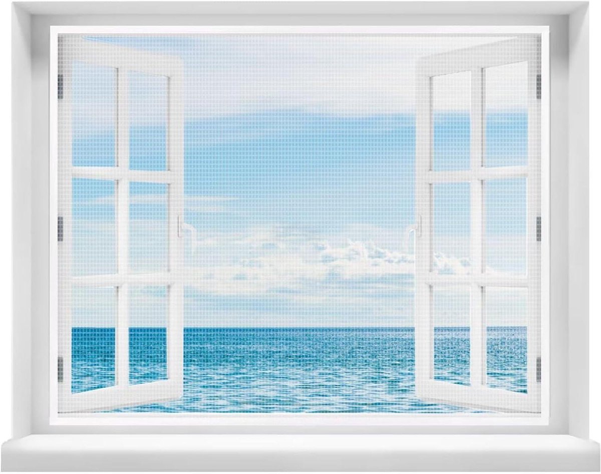 Raamhor - Insectenhor - Buiten houden insecten - Zelfklevend klittenband - 90x130cm - Wit