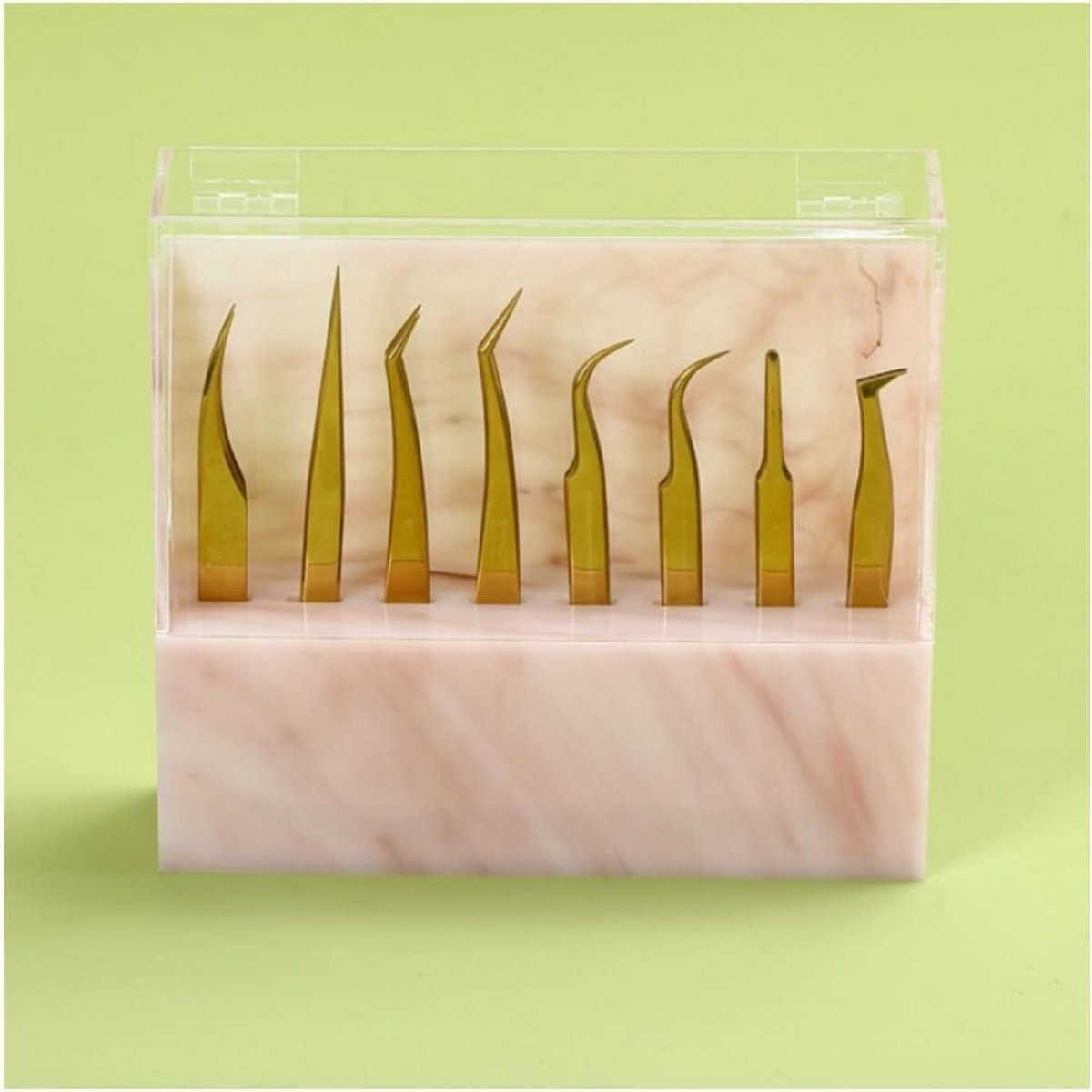 Pincet Houder - Opberger Display - Wimper Sets - Stofdichte Acryl - 8 Gaten - Roze