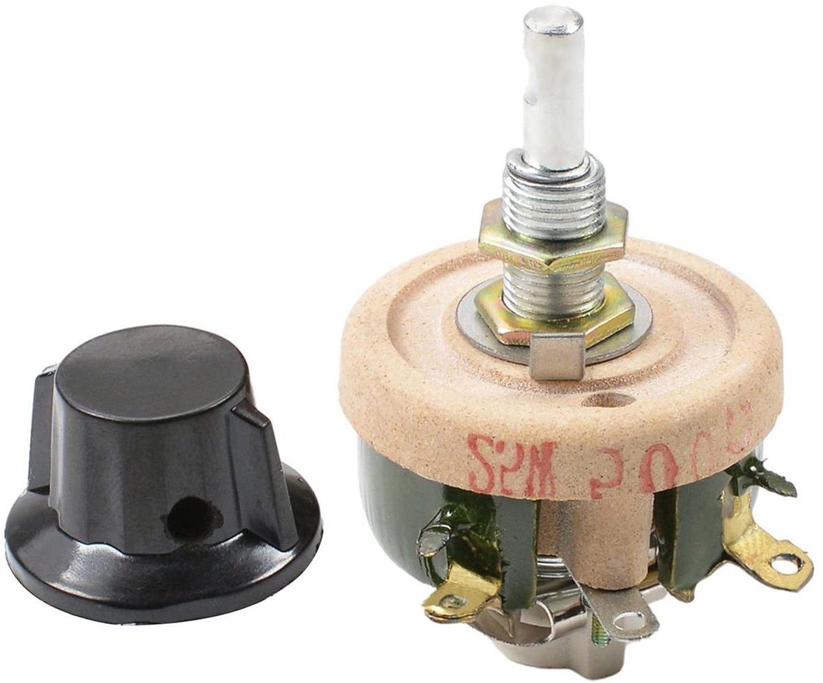Keramische Draadgewonden Potentiometer - Variabele Weerstand - Snelheid Regelen - 25W Vermogen - 500 Ohm - Zwart