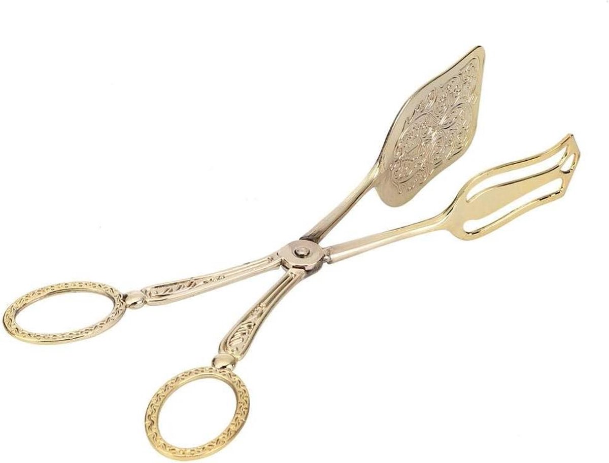 Broodtang - Keukentang - Serveren van eten - Vintage stijl - 23 cm - Goud