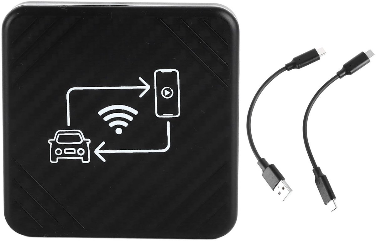 ONF3 - Carplay Box 2 in 1 - Draadloze Dongle - Plug and Play - 5.0 Wifi - Compatibel met iOS 9 en hoger - Voor Auto - Compact formaat