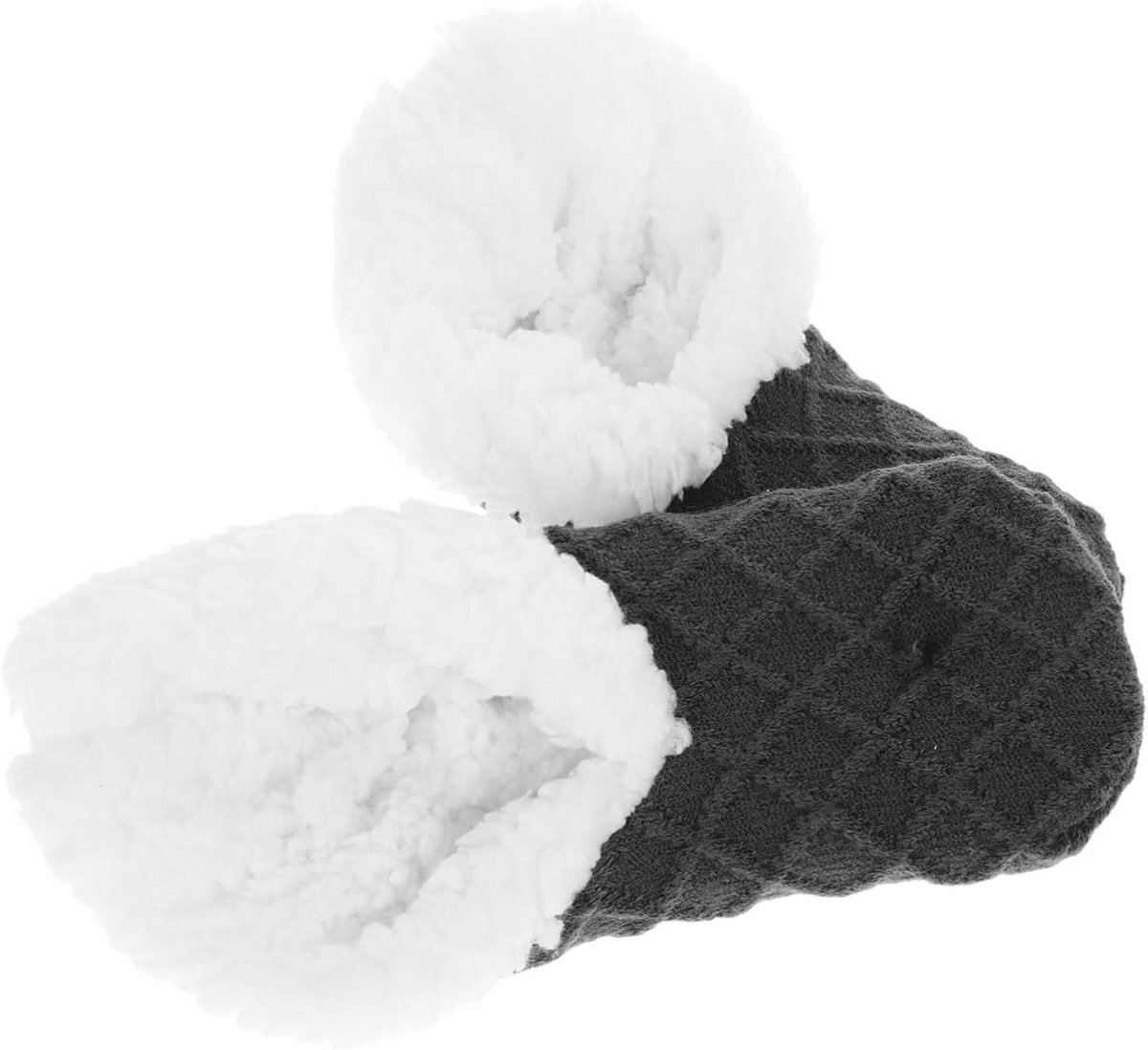 Warme Sokken Dames - Fleece Sokken - Comfortabel Ontspannen - Antislip Zolen - Eén Maat - Grijs