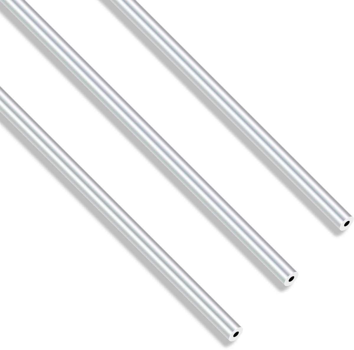 aladdien - 6063 Aluminium Ronde Buizen - Aluminium Buis 5 mm OD - Naadloze Recht - Zilver - Wanddikte 1,5 mm - Perfect voor DIY en Modelbouw - Set v...
