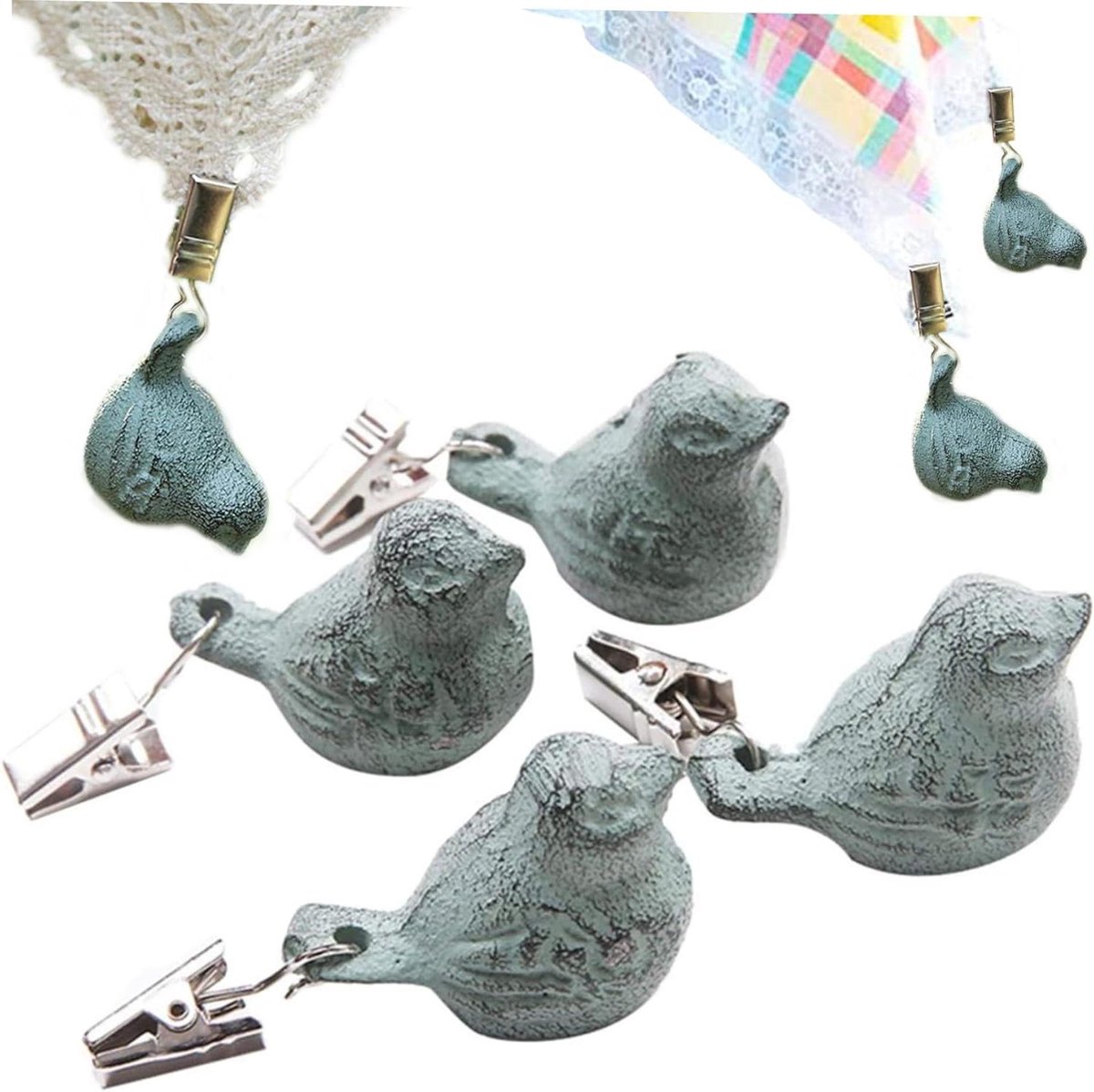 Tafelkleedgewichten - Zware Hangers - Buitenfeest Decoratie - Vogelvorm Design - 4 Stuks - Groen