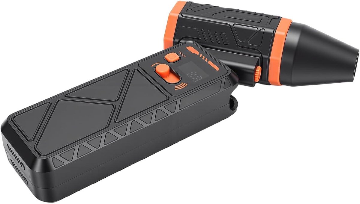 Elektrische Luchtblazer - Draadloze Stofzuiger - Apparaten Reinigen - 130.000 RPM Snelheid - 4000 mAh Batterij - Oranje