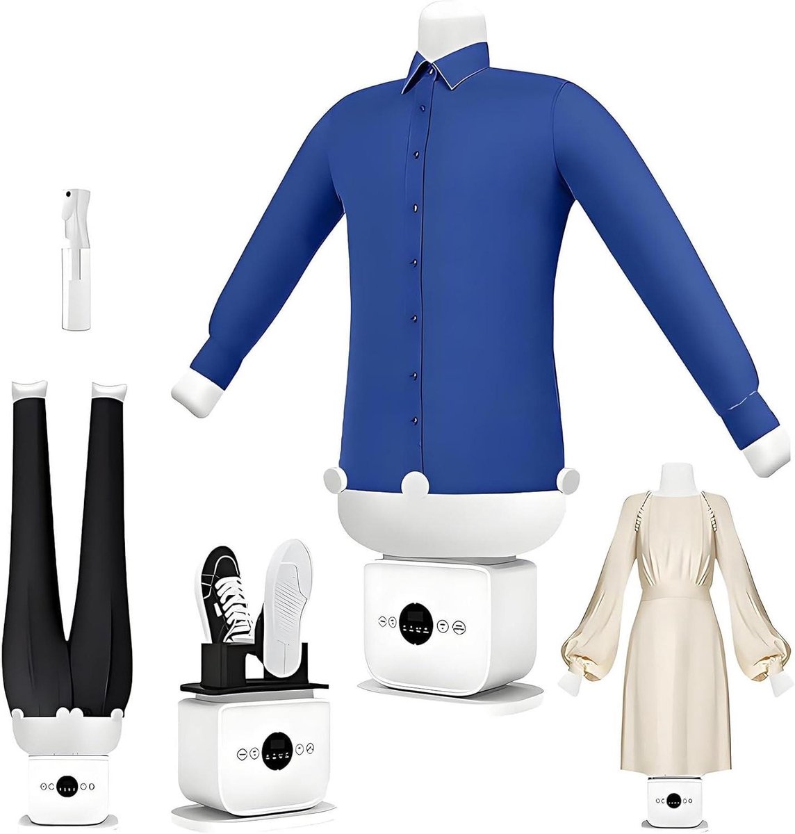 Automatisch Stoomstrijkijzer - Stoomapparaat Kleding - Snel Kleding Strijken - Drogen en Ontgeuren - 30 Minuten Continu - Wit