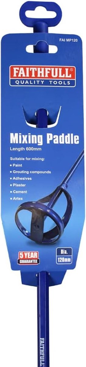 Mengpeddel - Mixer staaf - Gips mengen - Robuuste constructie - 120mm - Grijs — afbeelding 5