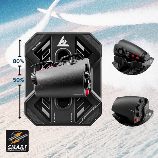HOTAS Set - Joystick Throttle - Simulatie Vliegen - Hall-Effect Assen - 58 Actieknoppen - Zwart — afbeelding 4