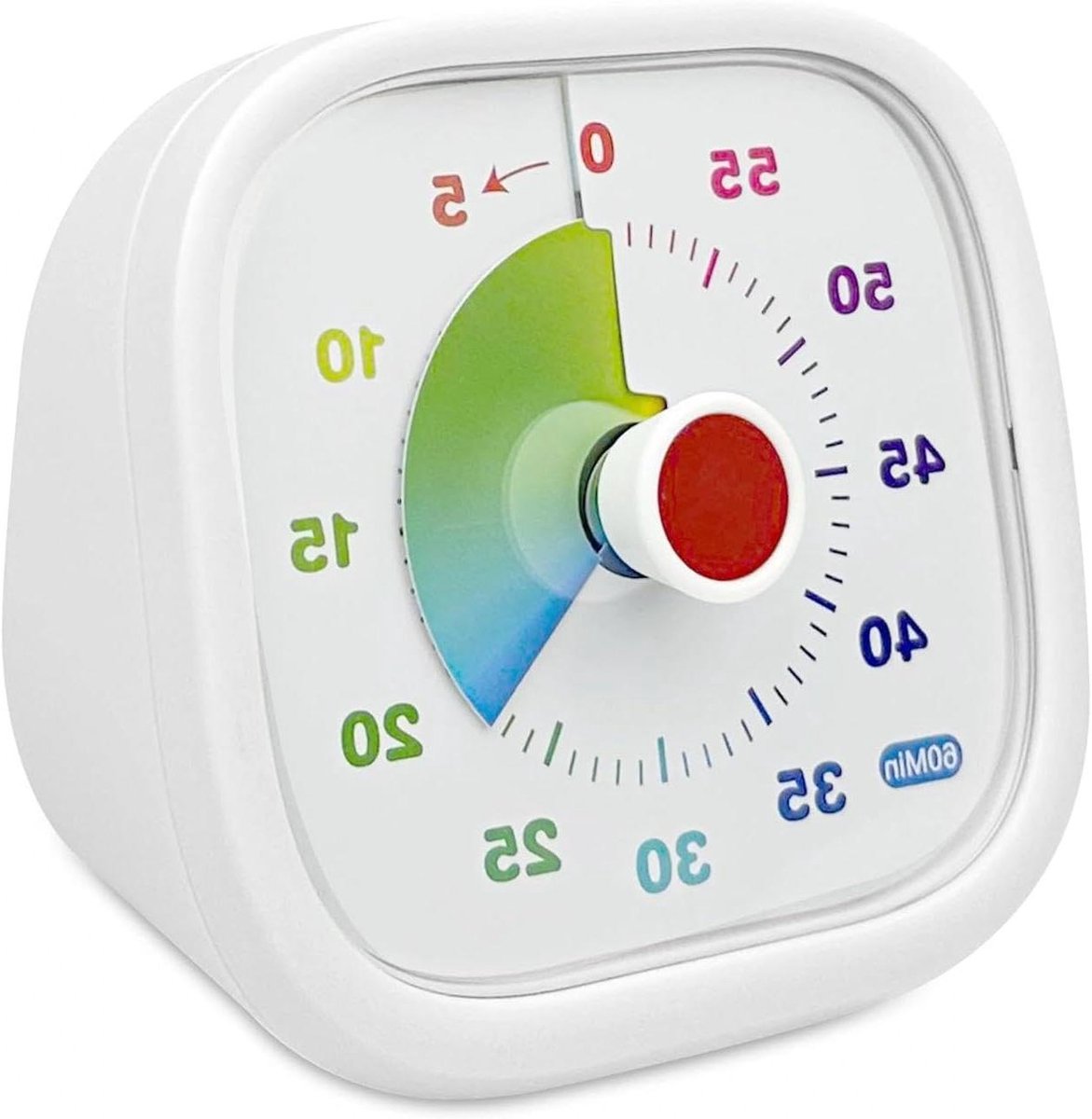 Visuele Timer - Kinder Timer - Tijd Leren - Kleurige Voortgangsbalk - 60 Minuten - Wit