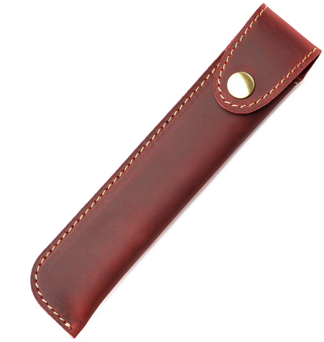 aladdien - Lederen pennenetui - Beschermende vulpenhouder - Handgemaakt en duurzaam - Rood - Voor pennen en potloden - Perfect voor onderweg