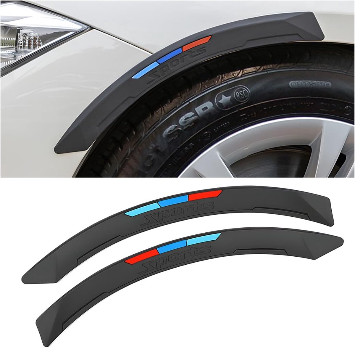 aladdien - Auto Botsingsbeschermingsstrips - Bescherming voor Carrosserie - Zwart - Universeel - Krasbescherming - Voor Auto Hoeken - 2 Stuks
