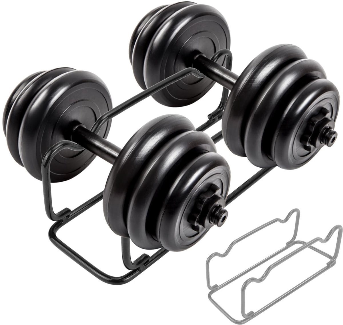aladdien - Halterstandaard - Halterrek - Stevig en duurzaam - Zwart - Halterhouder - Ideaal voor thuisgym - Compact formaat