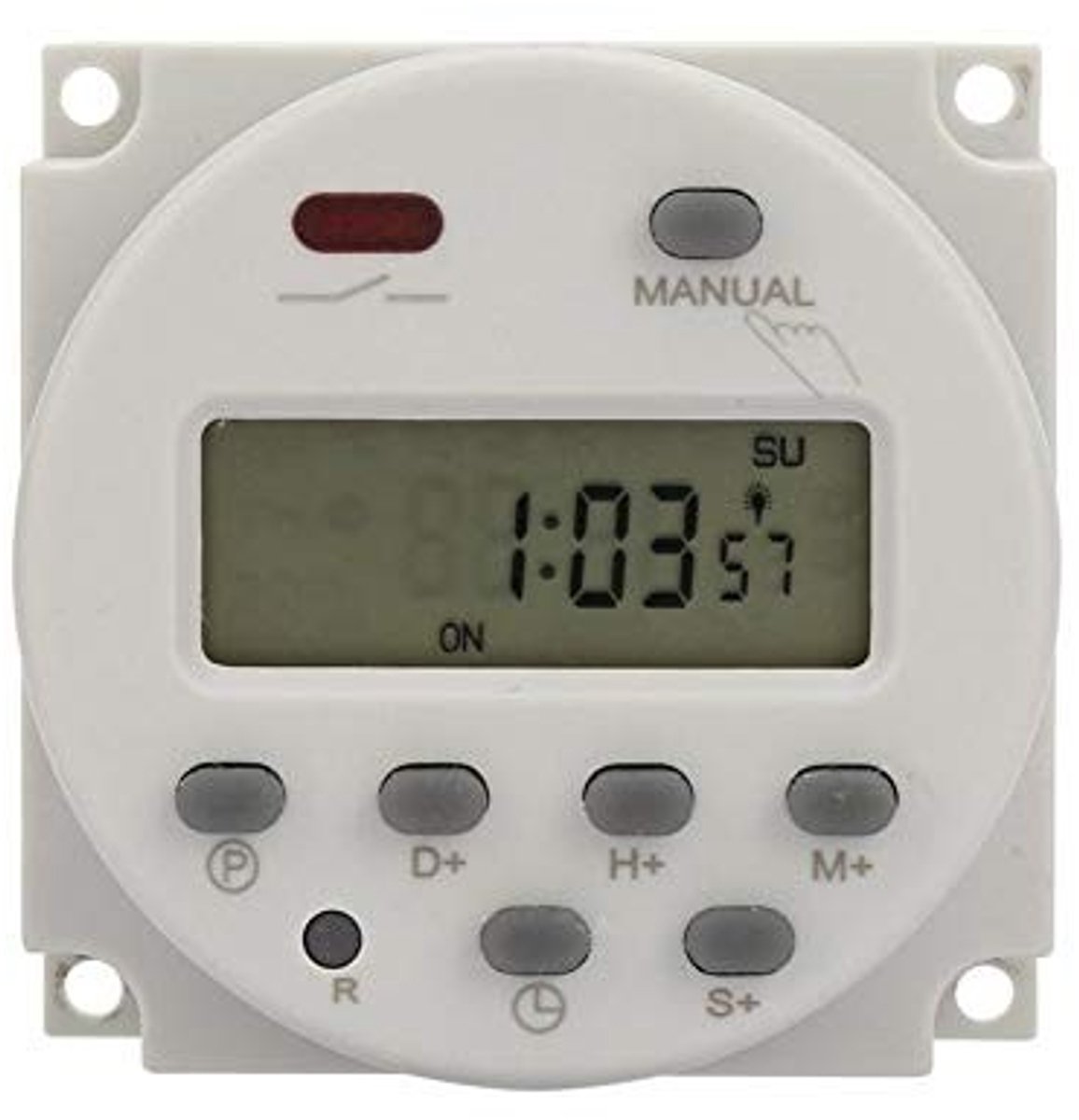 aladdien - Mini Programmeerbare Tijdschakelaar - Automatisch In- en Uitschakelen - Compact en Efficiënt - 220V Gelijkstroom - Digitale Timer - Gesch..
