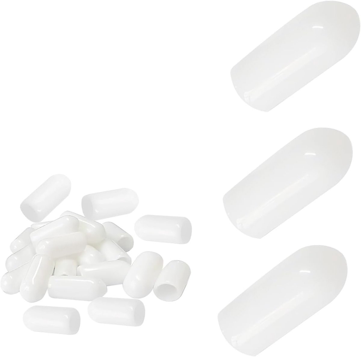 20 Stuks Rubber Eindkappen - Ronde Beschermhoezen voor Schroeven en Bouten, 3.5mm ID, Wit - Bescherming, Demping, Duurzaam
