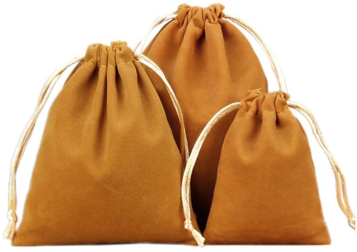 aladdien - Fluwelen sieradenzakjes - Geschenktasjes voor sieraden - Kleur Kaki - Multifunctionele opbergtas - Perfect voor feesten en cadeaus