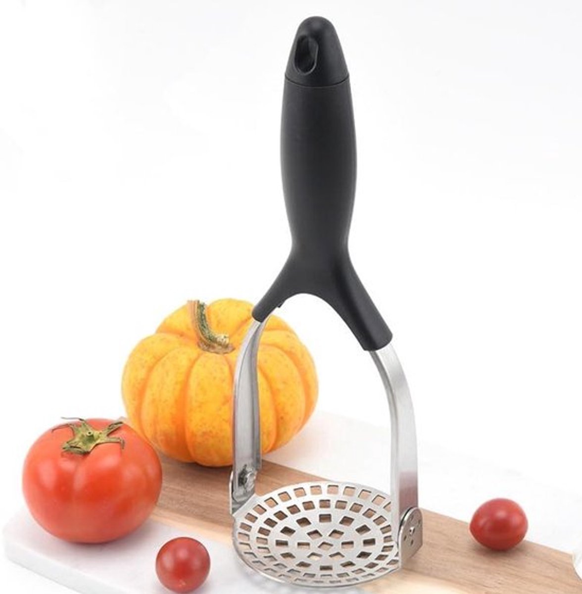 Roestvrij stalen aardappel- en groentestamper voor vaatwasser, 27,5 x 9,4 cm