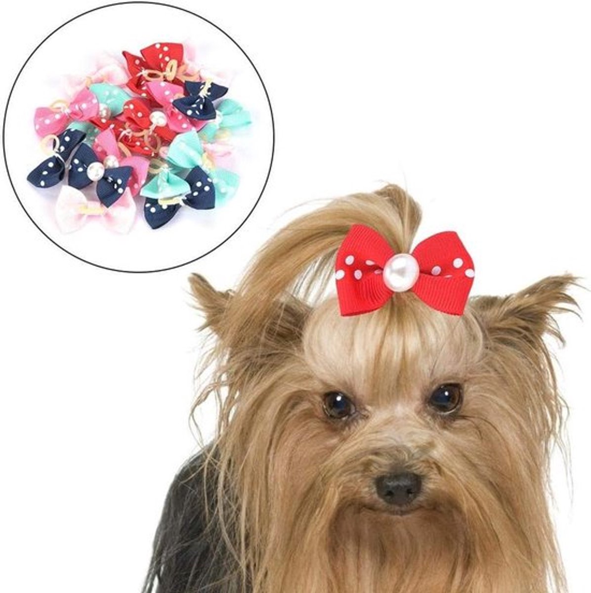 Set van 20 Haarspeldjes voor Hond en Kat met Bloem Strik - Pet Grooming Accessoires