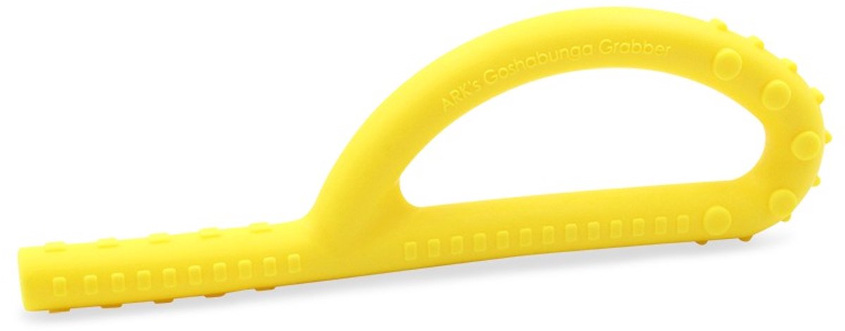 ARK Therapeutic grijpspeelgoed Goshabunga Large Grabber hol/textuur geel.
