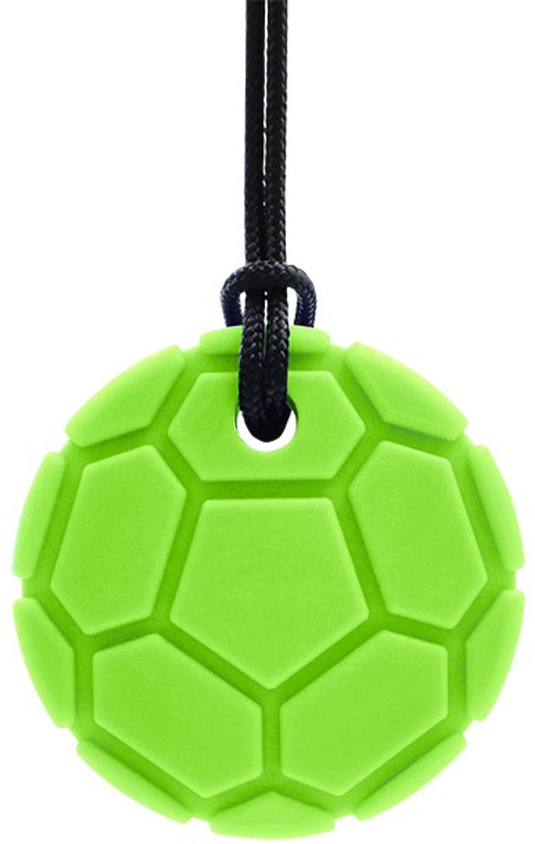 ARK Therapeutic kauwsieraad voetbal ketting lime groen XT medium speelgoed.