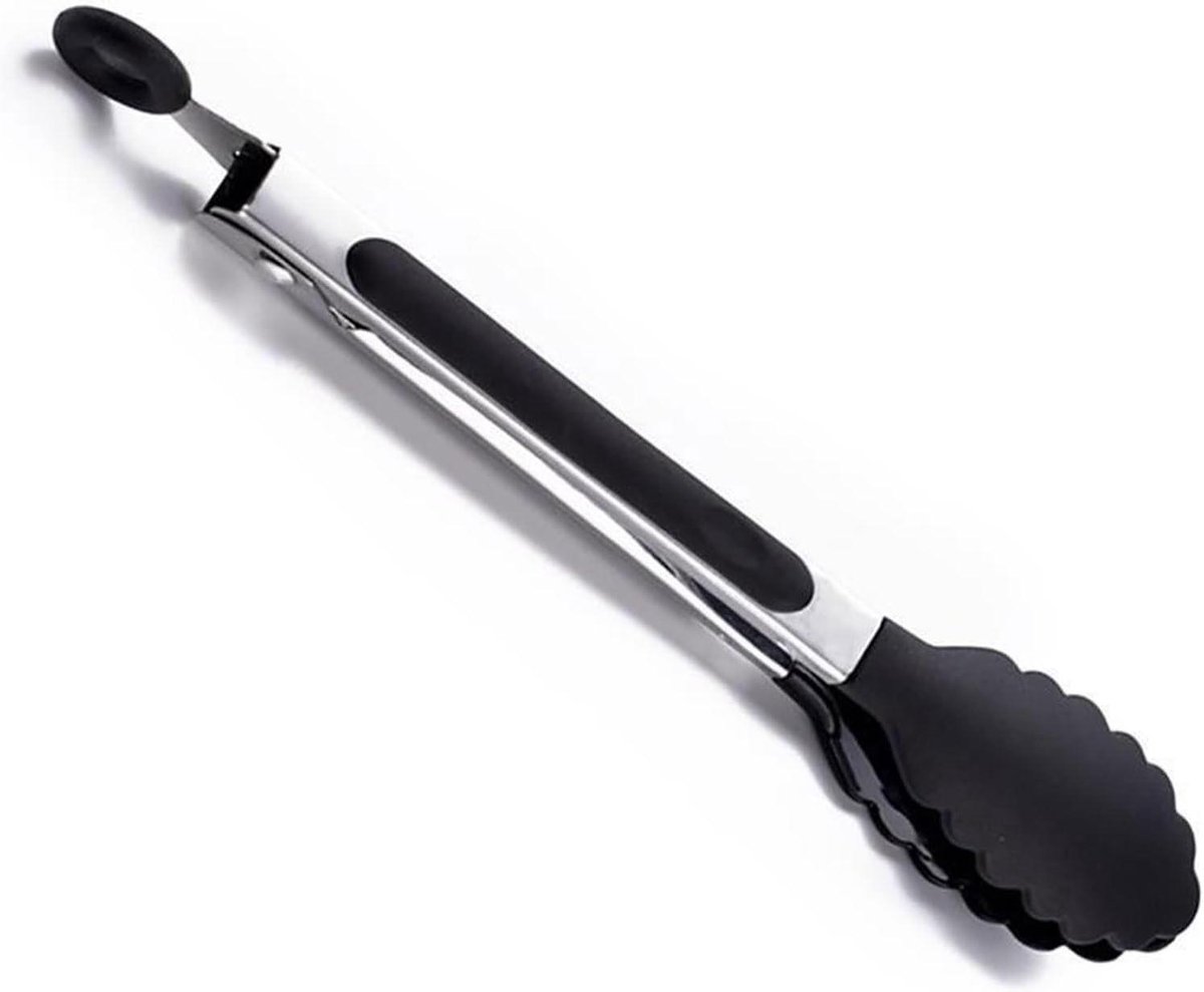 Keuken Tang - Kookclip Serveertang - Voedsel Serveren - Hittebestendig Siliconen - 21 cm - Zwart