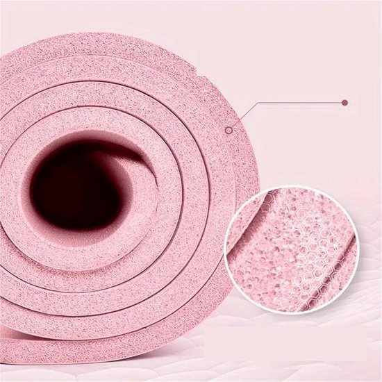 Yogamat - Fitnessmat Gymnastiekmat - Training Pilates Yoga - Antislip Oppervlak - 183 x 61 cm - Roze van Yogamat — afbeelding 2