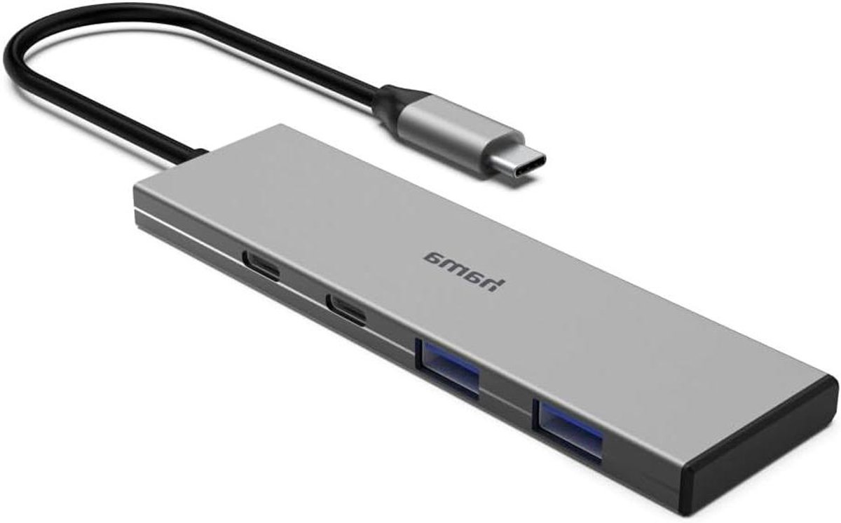USB-C Hub - Adapter Uitbreiding - Extra Poorten - 10 Gbit/s Snelheid - 4 Poorten - Grijs