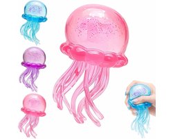 Giant Squishy Octopusvorm Squishy - Glitter Fidget Squishy - Octopusvorm-Knijpspeeltje - Slow Rising Kwallen Squishy - Zachte Kwalvorm - Stressverlichtend Fidget Toy voor Volwassenen & Kinderen - Sensorisch Speeltje - Grappig Cadeau - Roze - SOLLBRY®