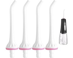 Lot de 4 embouts de rechange pour hydropulseur - compatibles avec Hangsun/Waterpik/Nicwell/COSLUS/Mospro/Zerhunt - buses de jet pour douche buccale pour un nettoyage efficace (blanc)