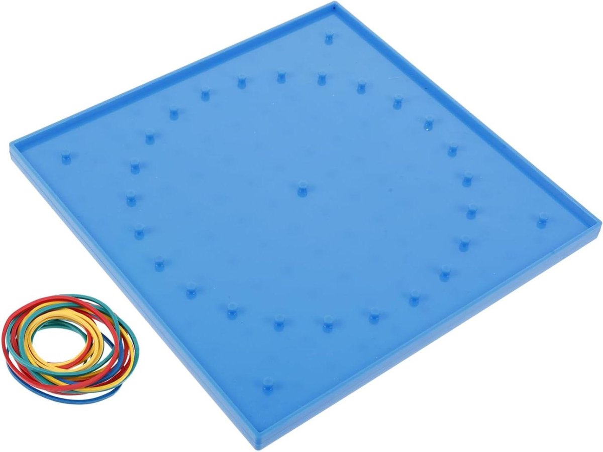 Nagelbord Leermiddelen - Wiskunde Speelgoed - Vormen Leren - Dubbelzijdig Ontwerp - 20x20x0.9cm - Gemengde Kleur