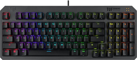 ASUS TUF Gaming K3 Gen II - toetsenbord USB mechanisch - Kailh Red - Gun Metal Grijs