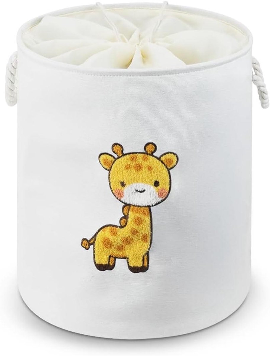 Wasmand met deksel - Opbergmand - Kleding opbergen - Opvouwbaar ontwerp - 56 liter - Beige
