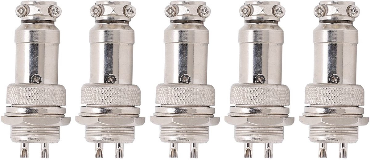 aladdien - Aviation Plug Set - Duurzame Aansluitingen - 5-delige Set - Koper en Zilver Geplateerd - Geschikt voor Luchtvaarttoepassingen - Hoogwaard...