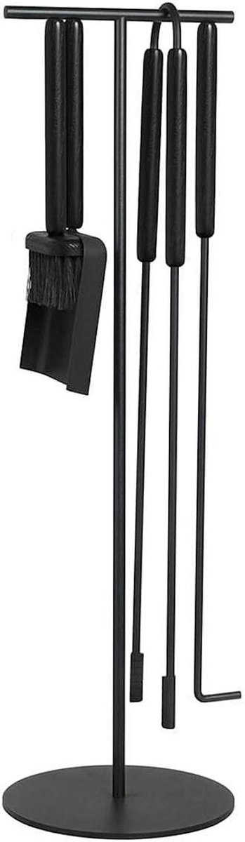 Haardgarnituur - Haardset tools - Haardonderhoud - Tijdloos design - 75.5 cm - Zwart