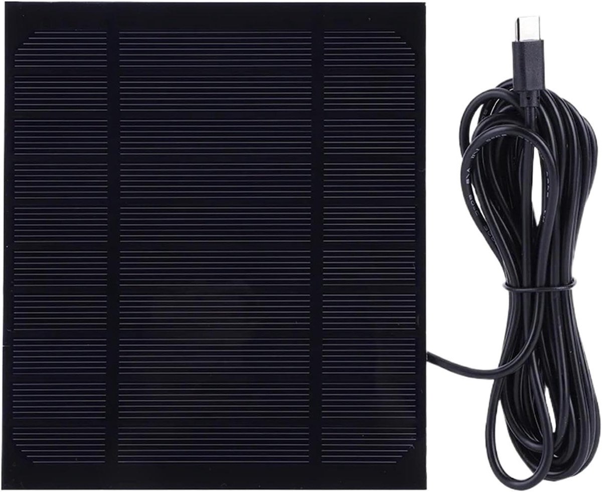 Zonne-energie Oplader - Draagbare Energie - Buiten opladen - Type-C Compatibel - 6W Paneel - Zwart