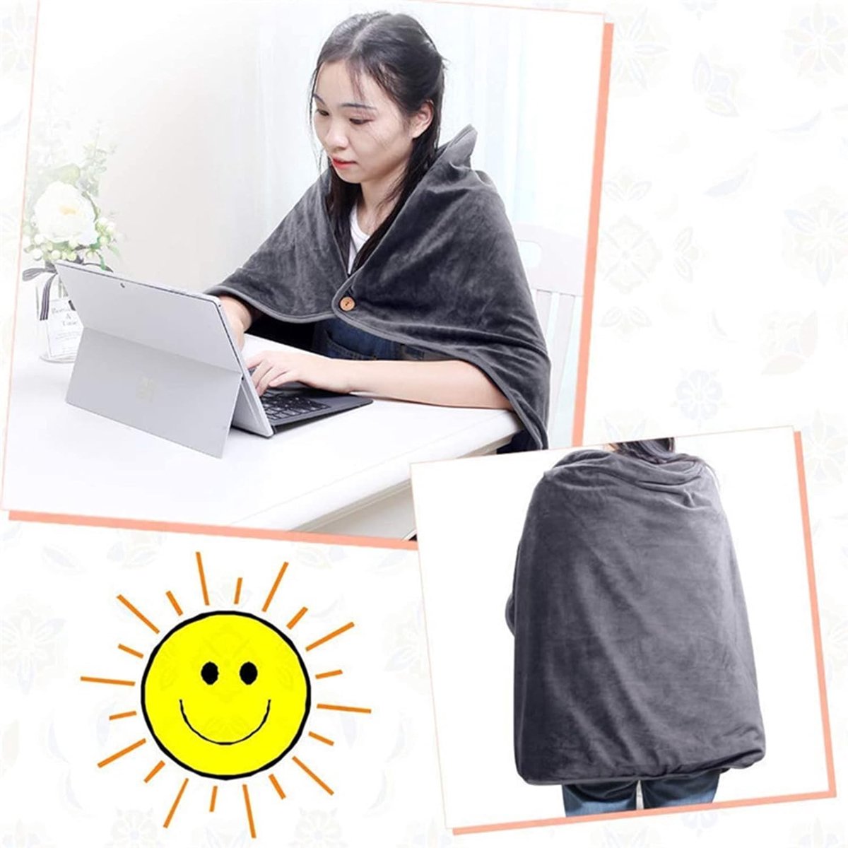 Elektrische Deken - Verwarmde Plaid - Warm Blijven - USB Verwarmd - 100x70cm - Blauw thumbnail 2