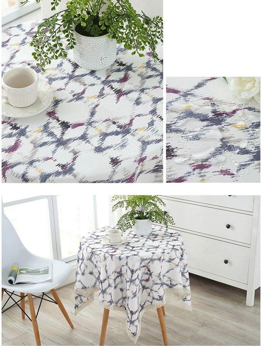 Tafelkleed - Rond Kleed - Feestelijke Diner - Waterafstotend Ontwerp - 180x180cm - Gestreept