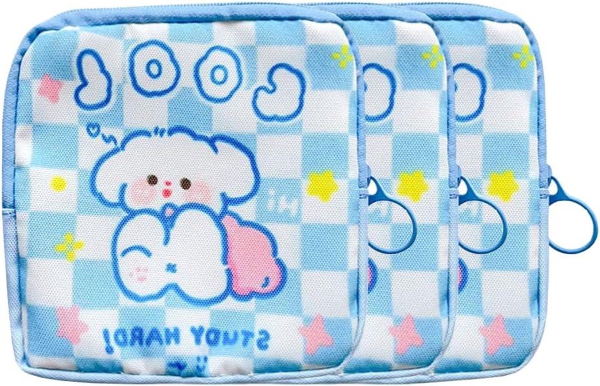 Maandverband Opbergtas - Periode Pouch - Hygiënisch Opbergen - Met Handvat - 3 Stuks - Blauw