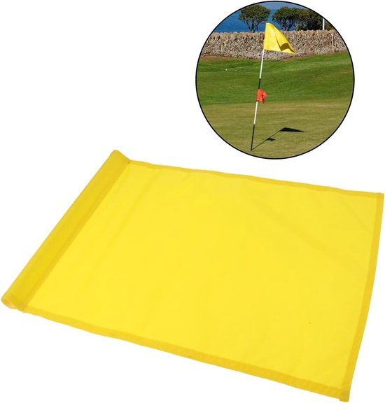 Golf Vlag - Putting Green - Golf Oefenen - Duurzaam Nylon - 15x24.5cm - Geel van GOLF — afbeelding 3