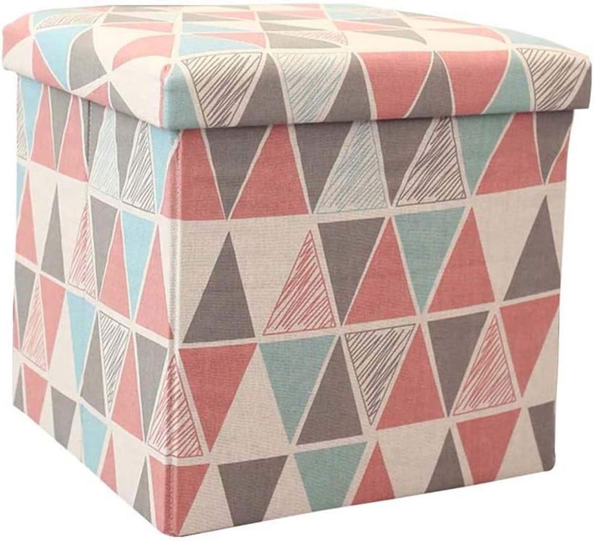 Voetenbankje met Opbergruimte - Ottoman Poef - Woonkamer Decoratie - Verborgen Opbergvak - 38x38x38 cm - Grijs