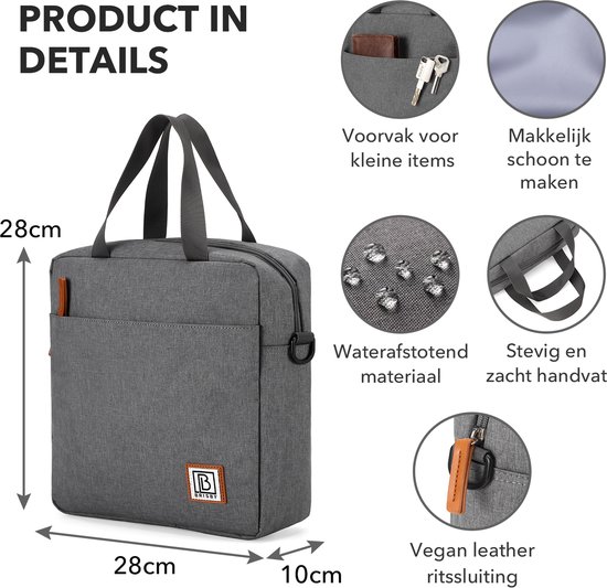 Brisby 4 Laags Geïsoleerde Koeltas - Lunchtas 7 liter - Donkergrijs van Brisby — afbeelding 4