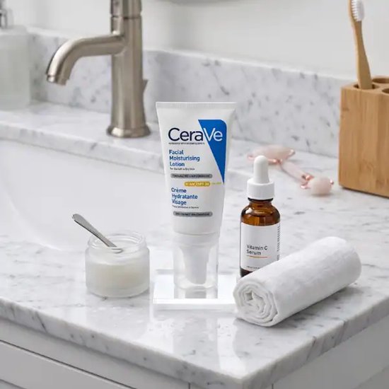 CeraVe Hydraterende Gezichtscrème SPF50 - voor Normale tot Droge Huid - met 3 Essentiële Ceramiden -52ml