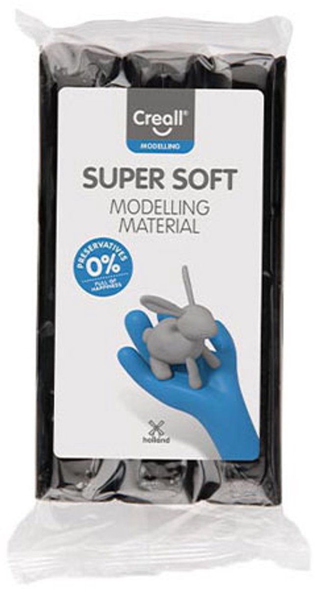 Supersoft Boetseerklei 500gr - Zwart