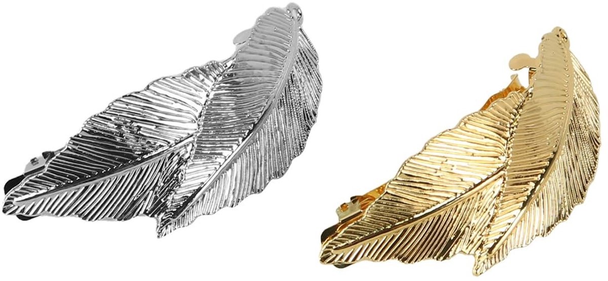 ONF3 - Franse vintage haarspeldjes - Minimalistische metalen haarspeldjes - 2 stuks - Luxe blad clip - Haaraccessoires voor vrouwen - Perfect vo...