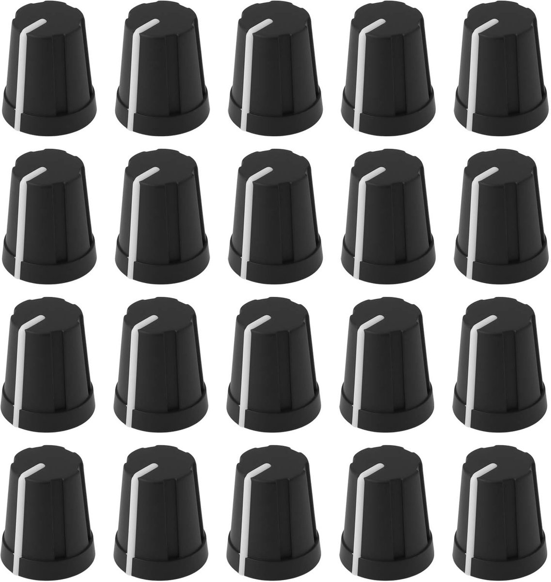 aladdien - D-vormige Rubber Body Control Knop Cap - 20Pcs - 6x14mm - Perfect voor Mixer en Potentiometer - Duurzaam en Precisie - Geschikt voor Audi..