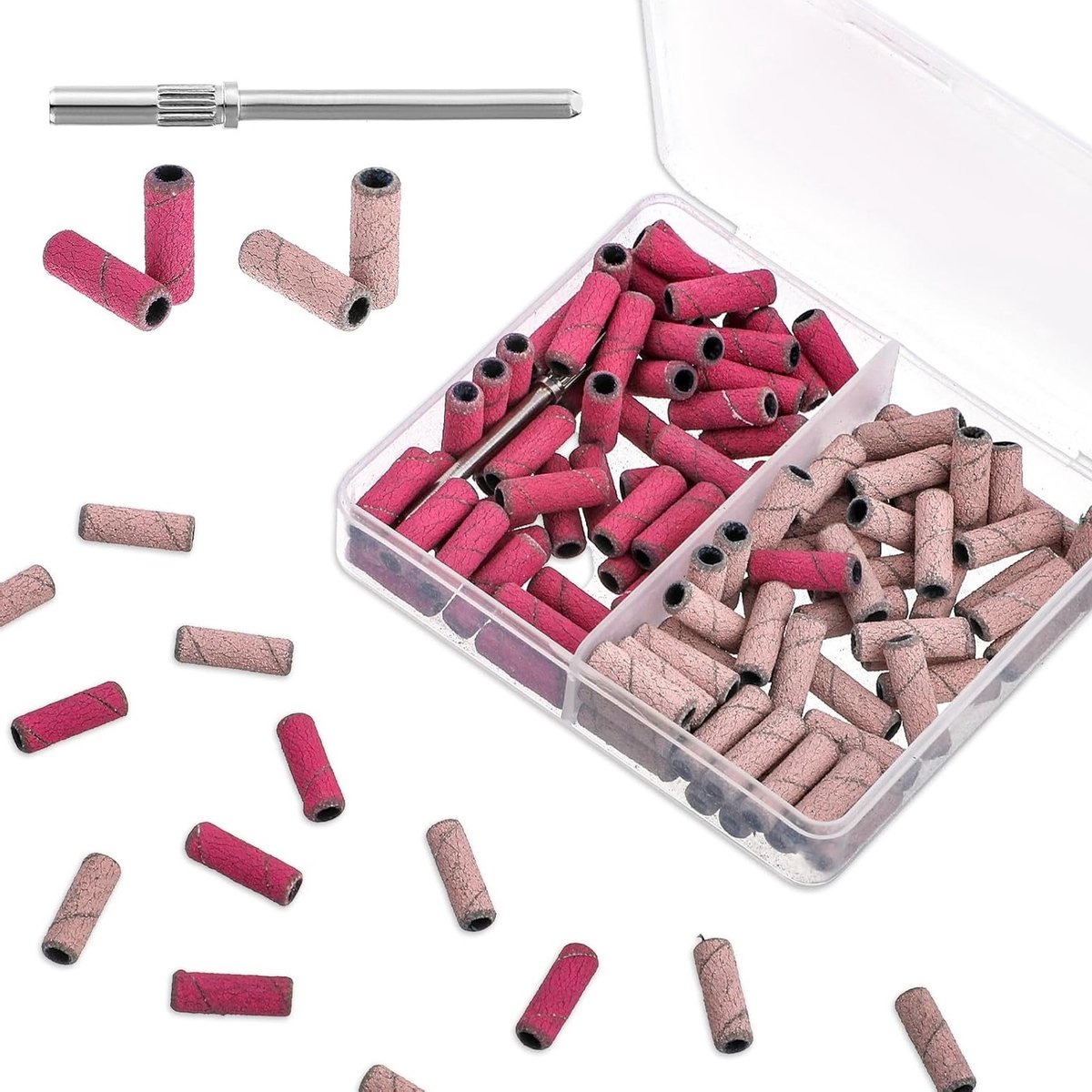 Set van 120 Kleine Schuurbanden voor Nagelboor, 240 en 180 Grit, Ideaal voor Manicure, Nagels Vijl en Schuren, Professionele Nagelverzorging