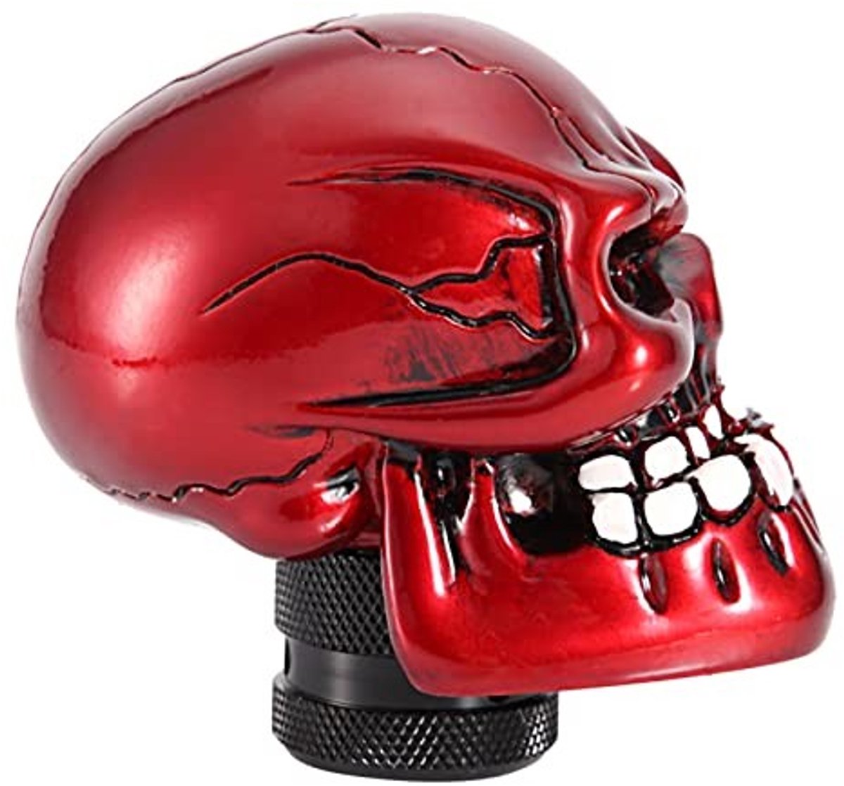 aladdien - Gear Stick Shifter - Auto Accessoire - Uniek Skeleton Skull Design - Rood - Universeel - Gear Shift Knob - Perfect voor elke auto