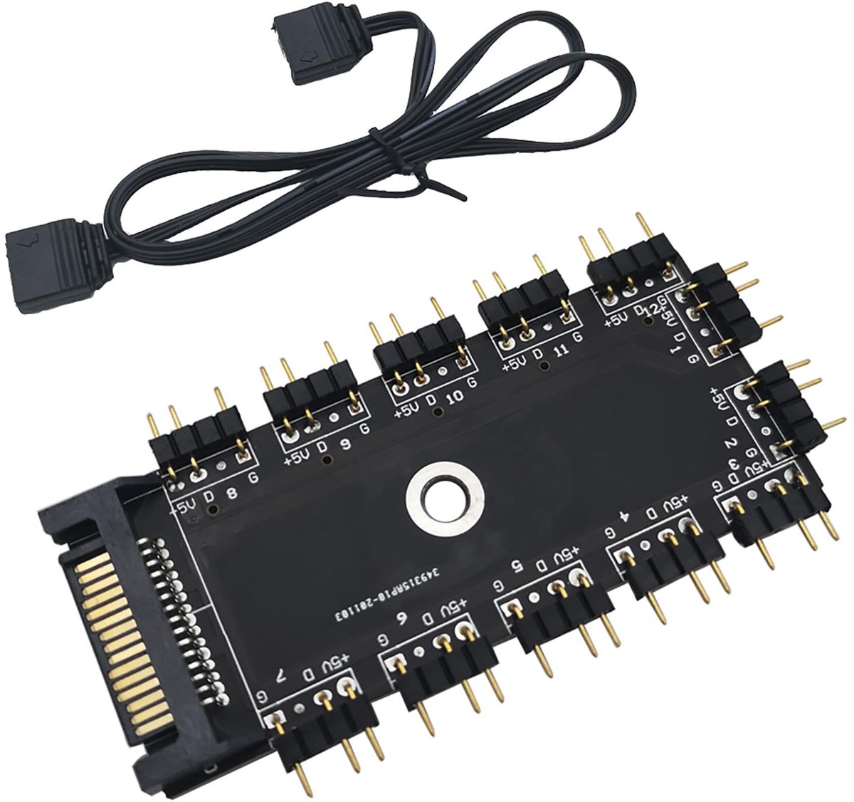 SPHProducts - Controller - RGB LED Splitter Hub - 11 Poorten - 5V 3 Pin - Ideaal voor Gaming PC's - Eenvoudige installatie - Geschikt voor RGB ver...