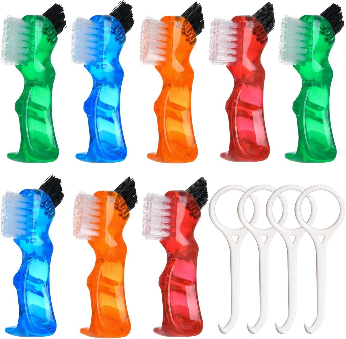 4x Prothese Tandenborstel Set met Beugelverwijderaars - Complete Mondhygiëne voor Gebitsverzorging